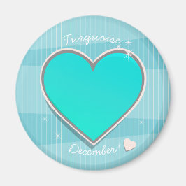 誕生石12月ターコイズブルーハート マグネット