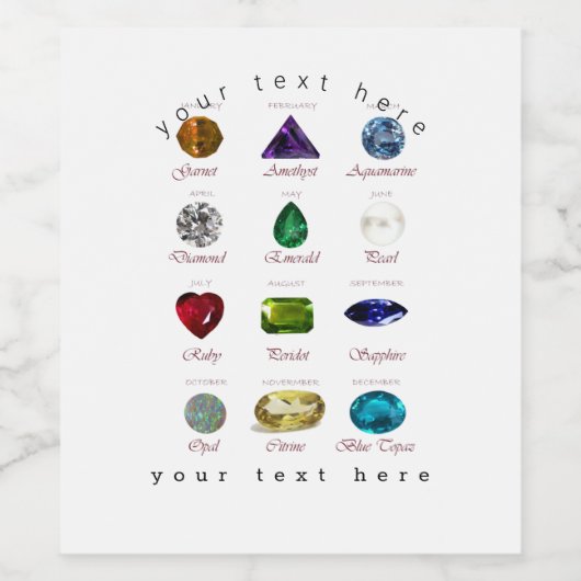 誕生石 ワインラベル (シングルラベル)