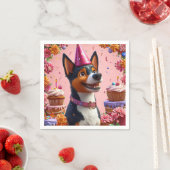 誕生祝いとハッピードッグ スタンダードカクテルナプキン (インサイチュ)