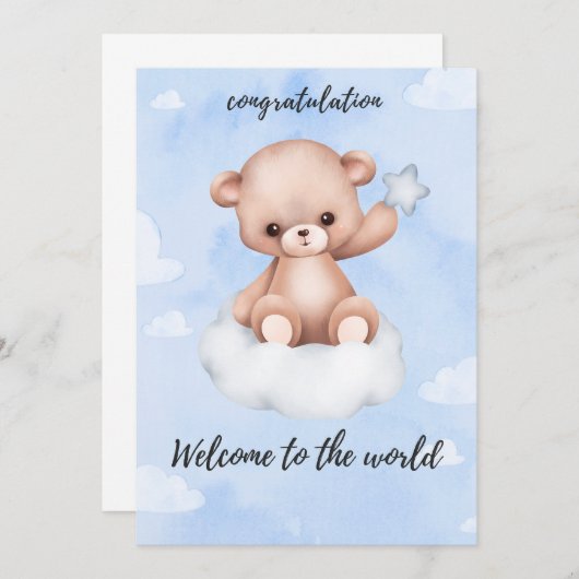 誕生祝いカード 招待状 (正面/裏面)