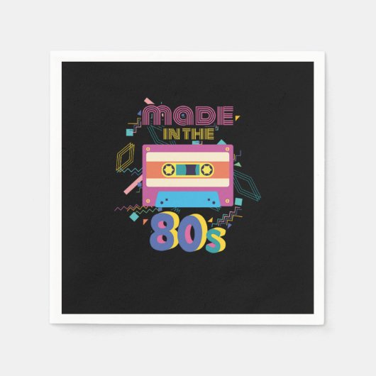 誕生祝いギフト80年代ヴィンテージ スタンダードカクテルナプキン (正面)