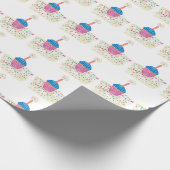 誕生祝いスターキャンドルカップケーキ ラッピングペーパー (角)