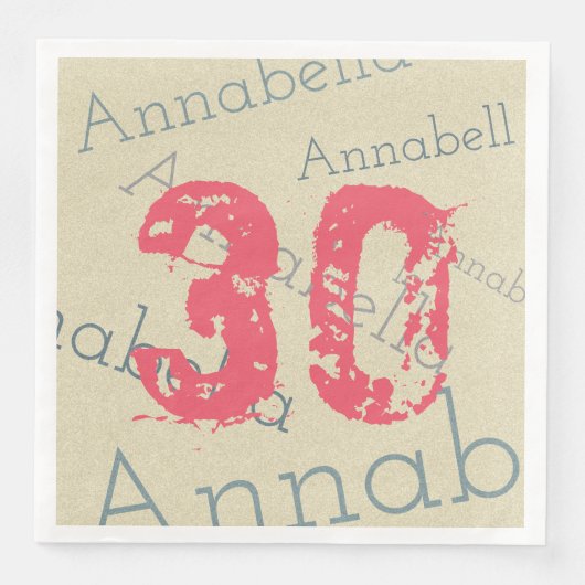 誕生祝いピンク30名前をカスタムすると年齢 (正面)