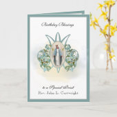 誕生祝いヴァージンメアリエレガントー宗教 カード (黄色い花)