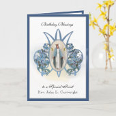 誕生祝いヴァージンメアリエレガントー宗教 カード (黄色い花)