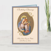 誕生祝いヴァージンメアリーイエス宗教的 カード (正面)