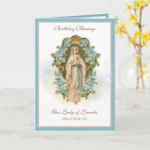 誕生祝いヴァージンメアリールルドカード カード (黄色い花)