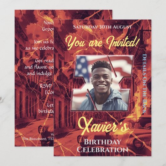 誕生祝い招待状 招待状 (正面/裏面)