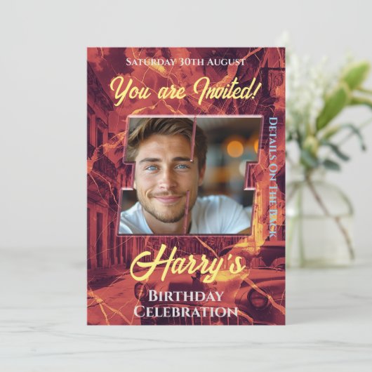 誕生祝い招待状 招待状 (スタンド正面)