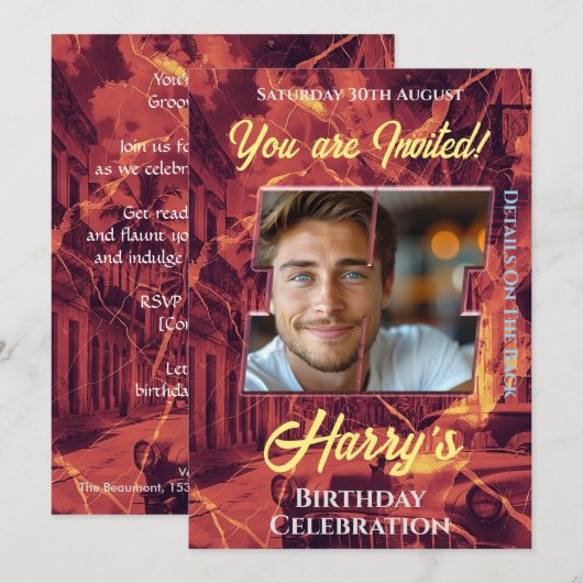 誕生祝い招待状 招待状 (正面/裏面)