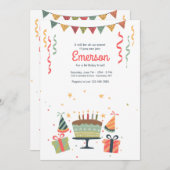 誕生祝い招待状 招待状 (正面/裏面)