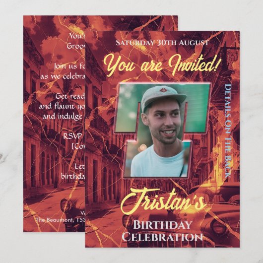 誕生祝い招待状 招待状 (正面/裏面)