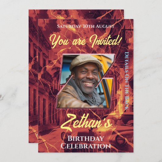 誕生祝い招待状 招待状 (正面/裏面)