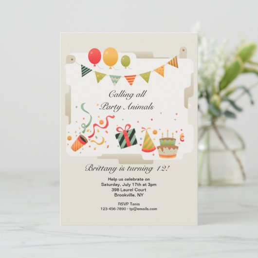 誕生祝い招待状 招待状 (スタンド正面)