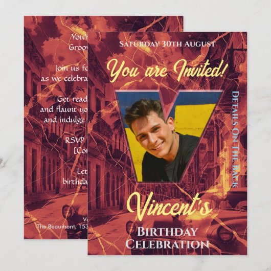 誕生祝い招待状 招待状 (正面/裏面)