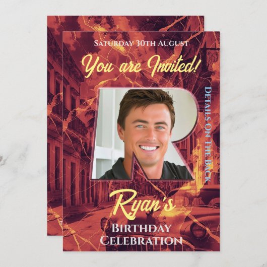 誕生祝い招待状 招待状 (正面/裏面)