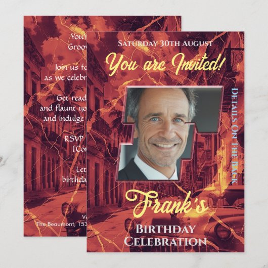 誕生祝い招待状 招待状 (正面/裏面)