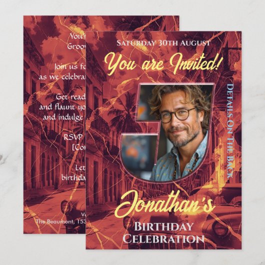 誕生祝い招待状 招待状 (正面/裏面)