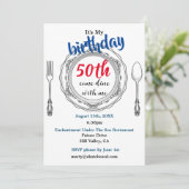 誕生祝い来食べろよ!フォト 招待状 (スタンド正面)