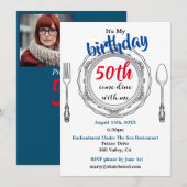 誕生祝い来食べろよ!フォト 招待状 (正面/裏面)