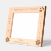 誕生祝い花風船10 x 8写真 レーザー彫刻フレーム (左)