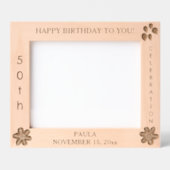 誕生祝い花風船10 x 8写真 レーザー彫刻フレーム (正面)