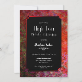 誕生祝い赤茶と黒茶 招待状