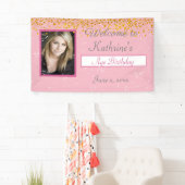 誕生祝い金ゴールドグリッター、スパークル 横断幕 (インサイチュ)