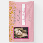 誕生祝い金ゴールドグリッター、スパークル 横断幕 (縦)