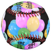 誕生祝い風船と誕生日文字 ソフトボール (裏面)
