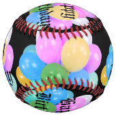誕生祝い風船と誕生日文字 ソフトボール (正面)