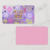 誕生祝い鮮やかカード 名刺 (正面/裏面)