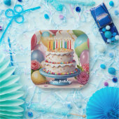 誕生祝い7インチ紙プレート ペーパープレート (パーティー)