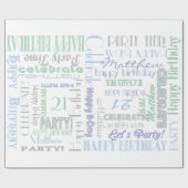 誕生祝い!おカッコいい客様の名前と年齢 ラッピングペーパー (フラット)