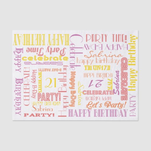 誕生祝い!ウォームパステルNAMEとAGE 薄葉紙 (正面)