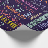 誕生祝い!タイポグラフィ名前をカスタムする年齢 ラッピングペーパー (角)