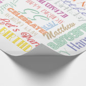 誕生祝い!フォントグラフィの名前と年齢 ラッピングペーパー (角)