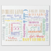 誕生祝い!フォントグラフィの名前と年齢 ラッピングペーパー (フラット)