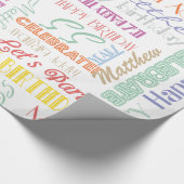 誕生祝い!フォントグラフィの名前と年齢 ラッピングペーパー (角)