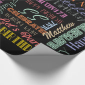 誕生祝い!フォントグラフィの名前と年齢 ラッピングペーパー (角)