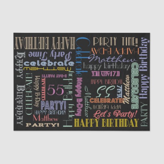 誕生祝い!フォントグラフィの名前と年齢 薄葉紙 (正面)