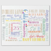 誕生祝い!フォントグラフィ名前をカスタムする ラッピングペーパー (フラット)