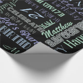 誕生祝い!名前をカスタムするカッコいいと年齢 ラッピングペーパー (角)