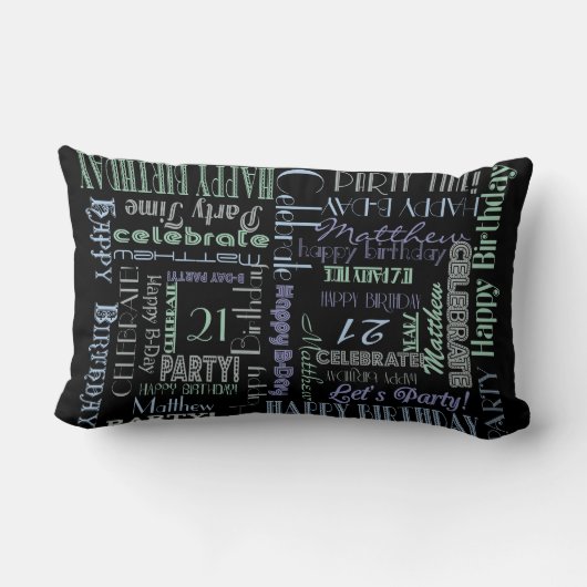誕生祝い!名前をカスタムするカッコいいと年齢 ランバークッション (裏面)