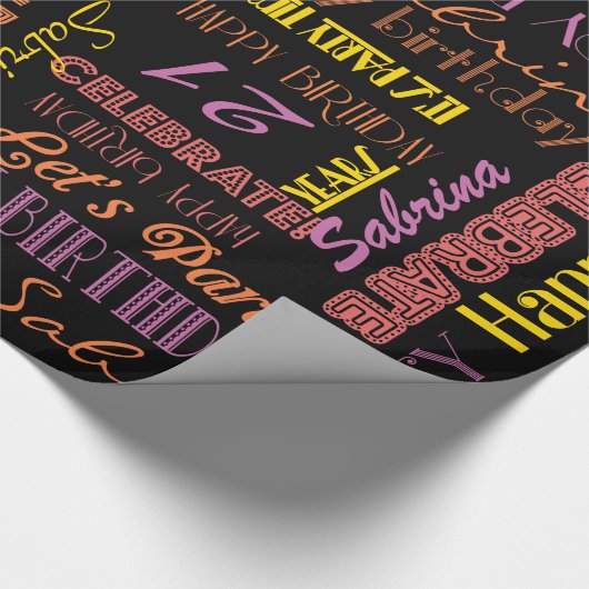 誕生祝い!暖かい名前をカスタムするとAGE ラッピングペーパー (角)