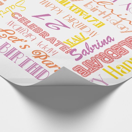 誕生祝い!暖かい名前をカスタムするとAGE ラッピングペーパー (角)