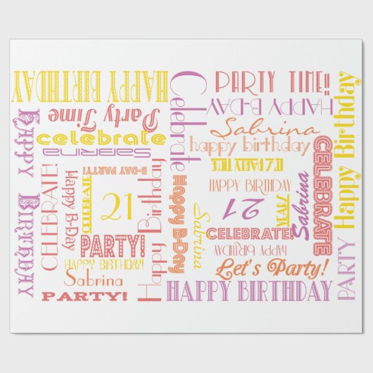 誕生祝い!暖かい名前をカスタムするとAGE ラッピングペーパー (フラット)