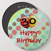 誕生祝い「30」ボタンテンプレート 缶バッジ (正面&裏面)