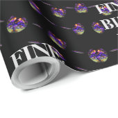 誕生素晴らしDAY_kaleidoscop_Gift_PURPLE_BLACKラップ ラッピングペーパー (ロールコーナー)