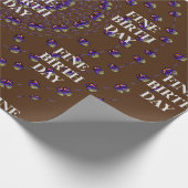 誕生素晴らしDAY_kaleidoscop_Gift_PURPLE_BROWNラップ ラッピングペーパー (角)